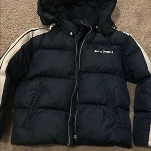 Palm Angels Kids Navy Puffer Jacket